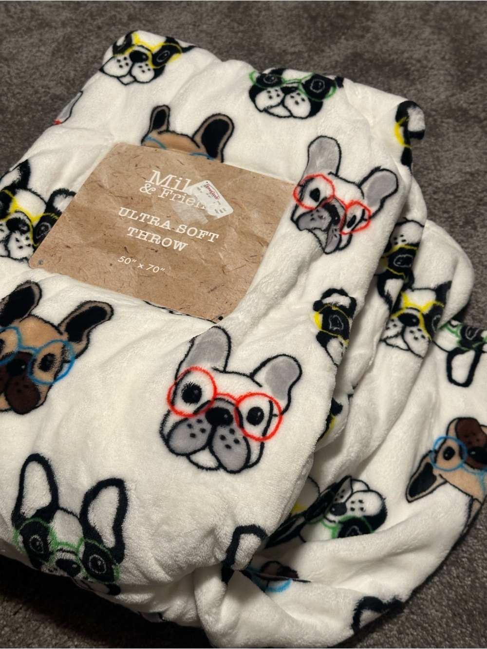 Milo & Friends French Bulldog Throw Blanket - Picture 5 of 5